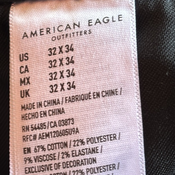 American Eagle Men’s Next Level Flex Black Denim Skinny Jeans Stretchy - Picture 9 of 9